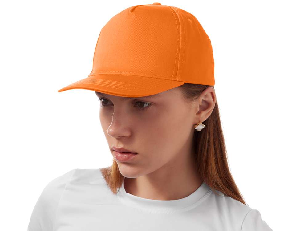 Бейсболка Mix 5-ти панельная 180 гр, оранжевый-2