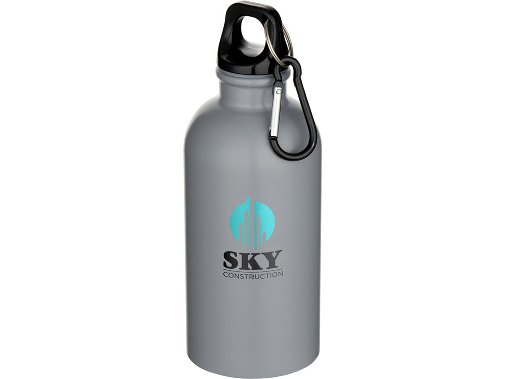 Oregon одностенная бутылка для воды с карабином, изготовленная из нержавеющей стали, сертифицированной по стандарту RCS, объемом 400 мл - Серый-3