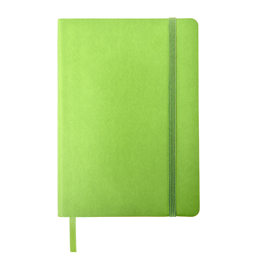 Бизнес-блокнот "RILY", формат А5,  зеленое яблоко, блок в точку, зеленое яблоко-1