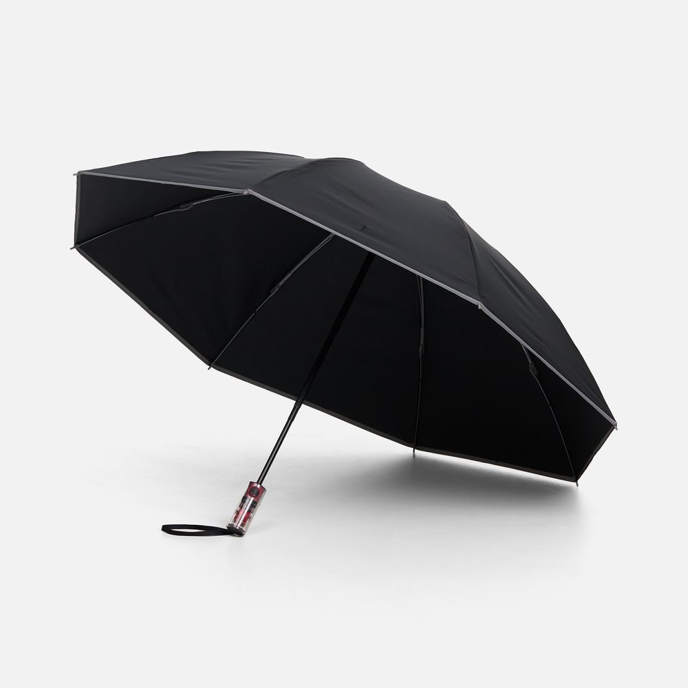 Зонт наоборот складной Futurum со светоотражающим кантом, черный-0