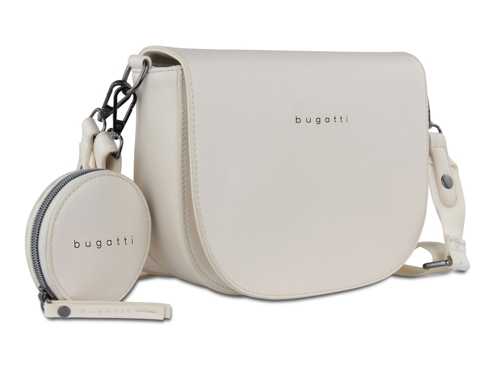 Сумка наплечная женская BUGATTI Almata, с кошельком, бежевая, полиуретан, 27х6х18,5 см-0