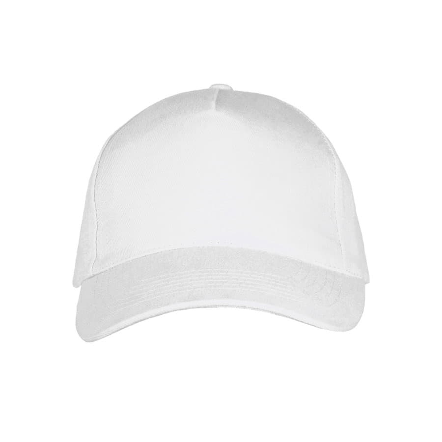 Бейсболка LONG BEACH, 5 клиньев, металлическая застежка, белый-2