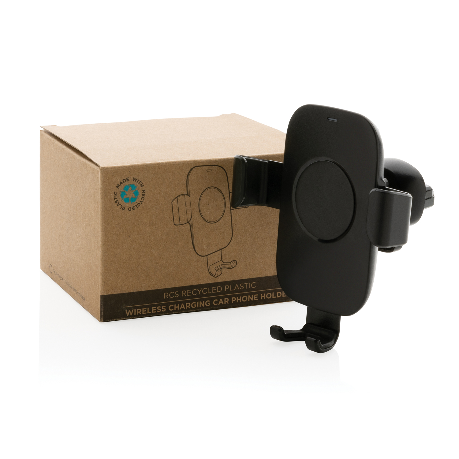 Автомобильный держатель для телефона из переработанного пластика RCS с беспроводной зарядкой, 10 Вт-1