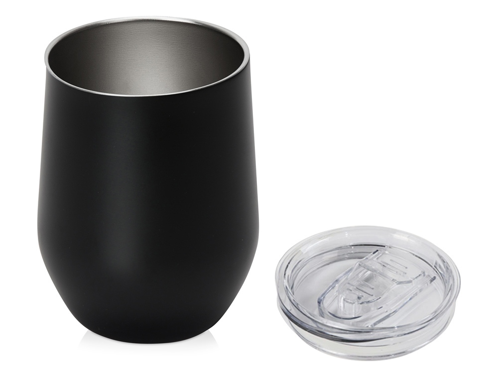 Вакуумная термокружка Sense, непротекаемая крышка, крафтовая упаковка, черный-1