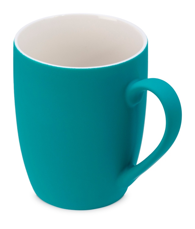 Кружка с покрытием soft-touch Tulip Gum, бирюзовый 320C-0