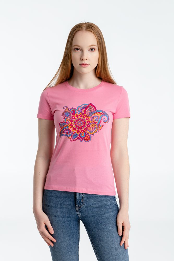 Футболка женская «Узор», розовая-1