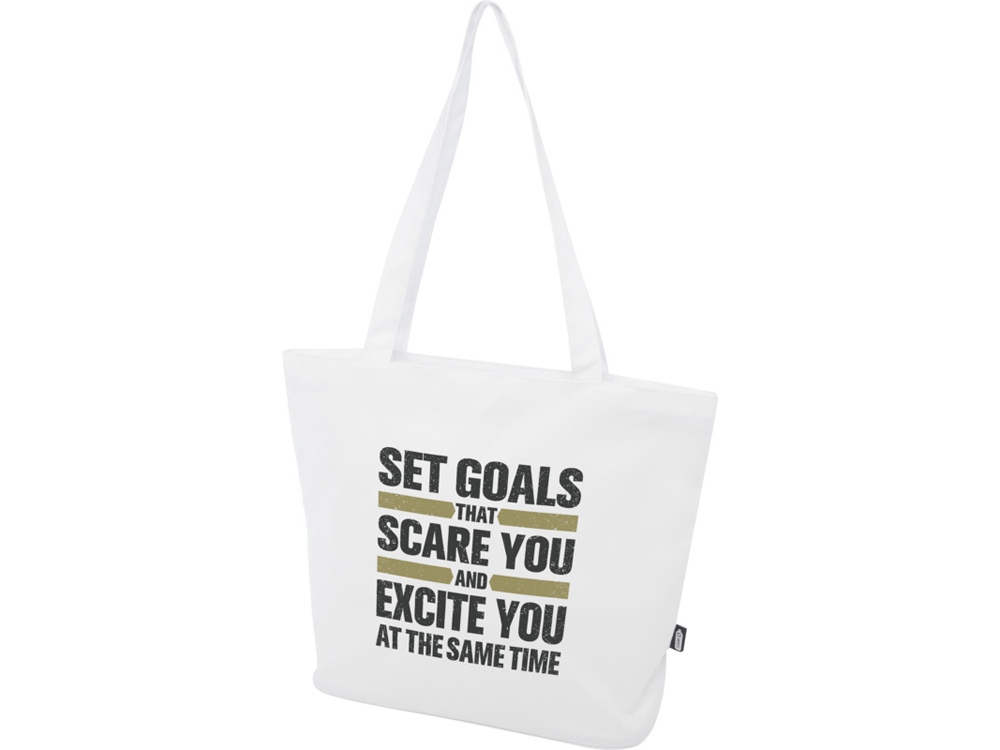 Panama эко-сумка на молнии из переработанных материалов по стандарту GRS объемом 20 л - Белый-4