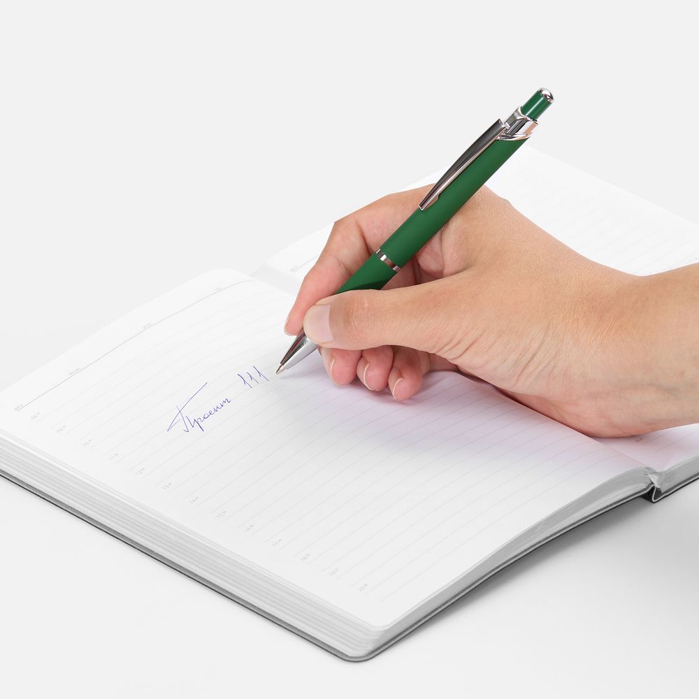 Ручка шариковая Chromos Soft Touch, зеленая-2