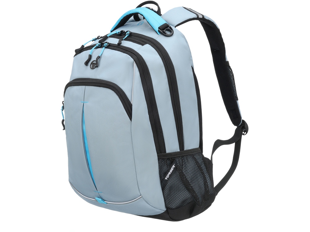 Рюкзак TORBER ROCKIT серый/голубой, полиэстер/добби, 32x15x46 см, 22 л-1