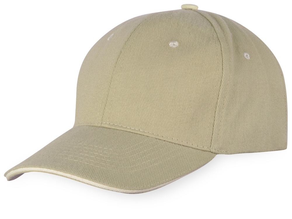 Бейсболка New Castle F 6-ти панельная, оливковый/натуральный-0