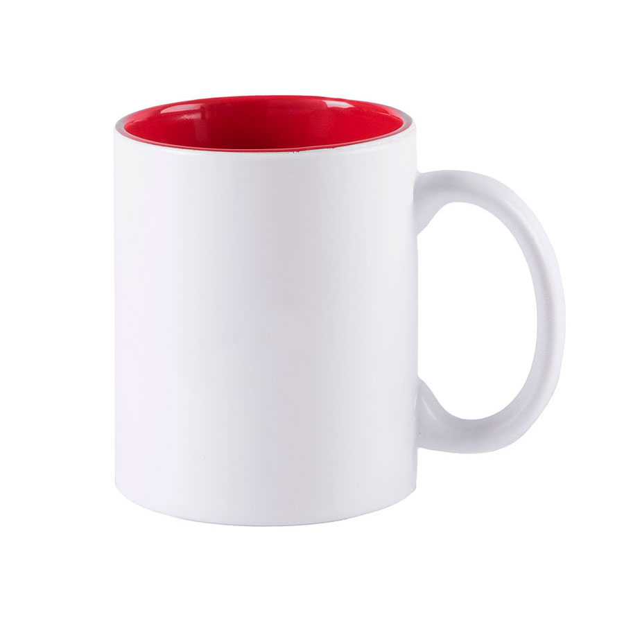 Кружка KULMER, керамика, белый, красный-0