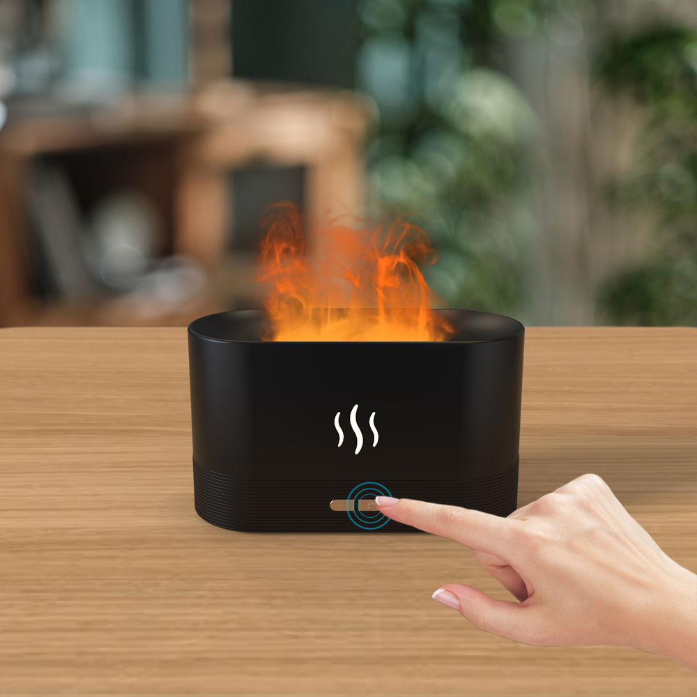Светодиодный USB увлажнитель-ароматизатор Flame RGB, Черный-5