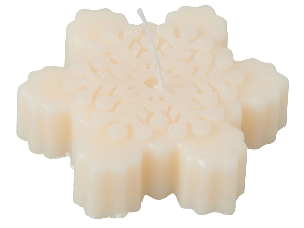 Свеча Снежинка, молочный-0