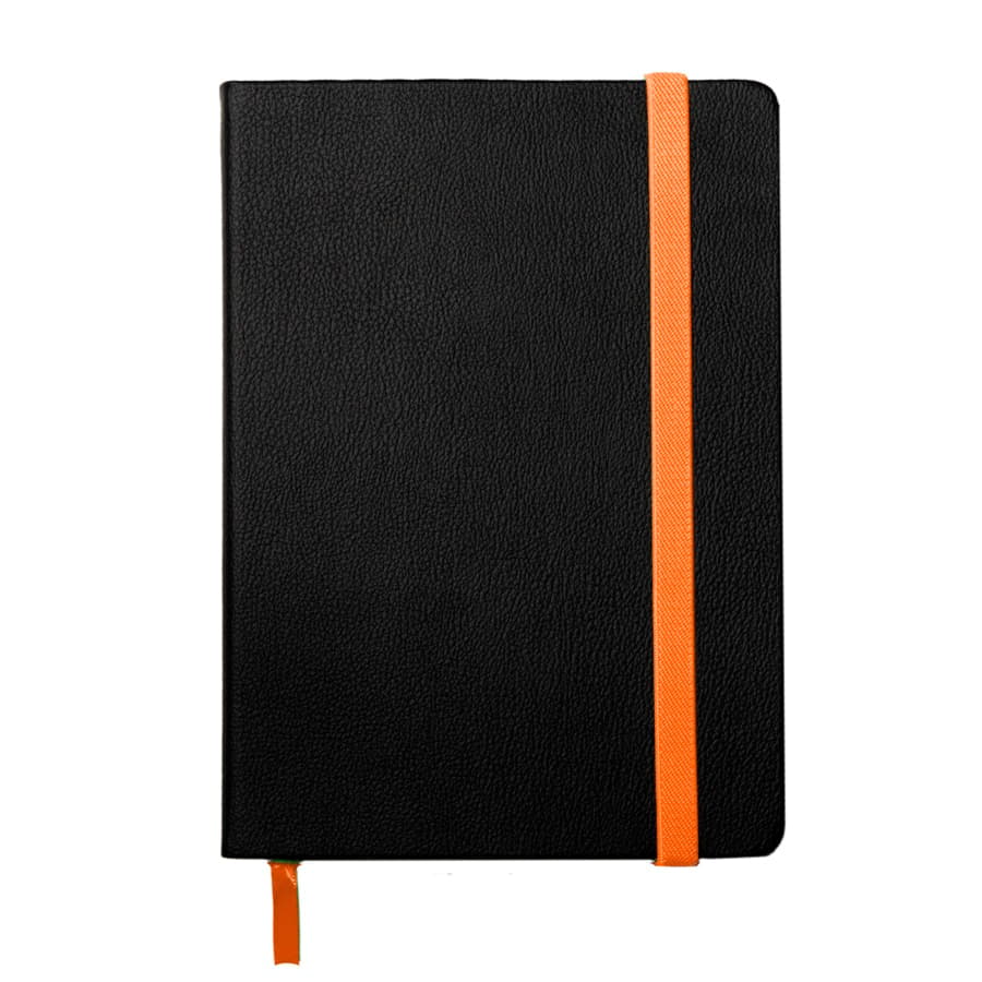 Ежедневник недатированный Ray, формат А5, в клетку, черный, оранжевый-3