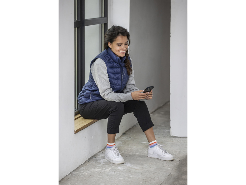 Женский утепленный жилет Pallas  из переработанных материалов по стандарту GRS - Темно - синий-4