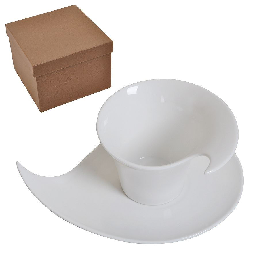 Чайная/кофейная пара  "Наваждение" в подарочной упаковке, белый-0