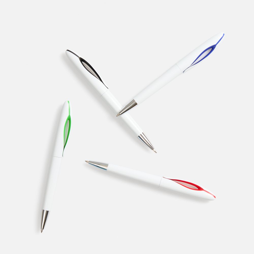 Ручка шариковая Nave, белая с красным-2