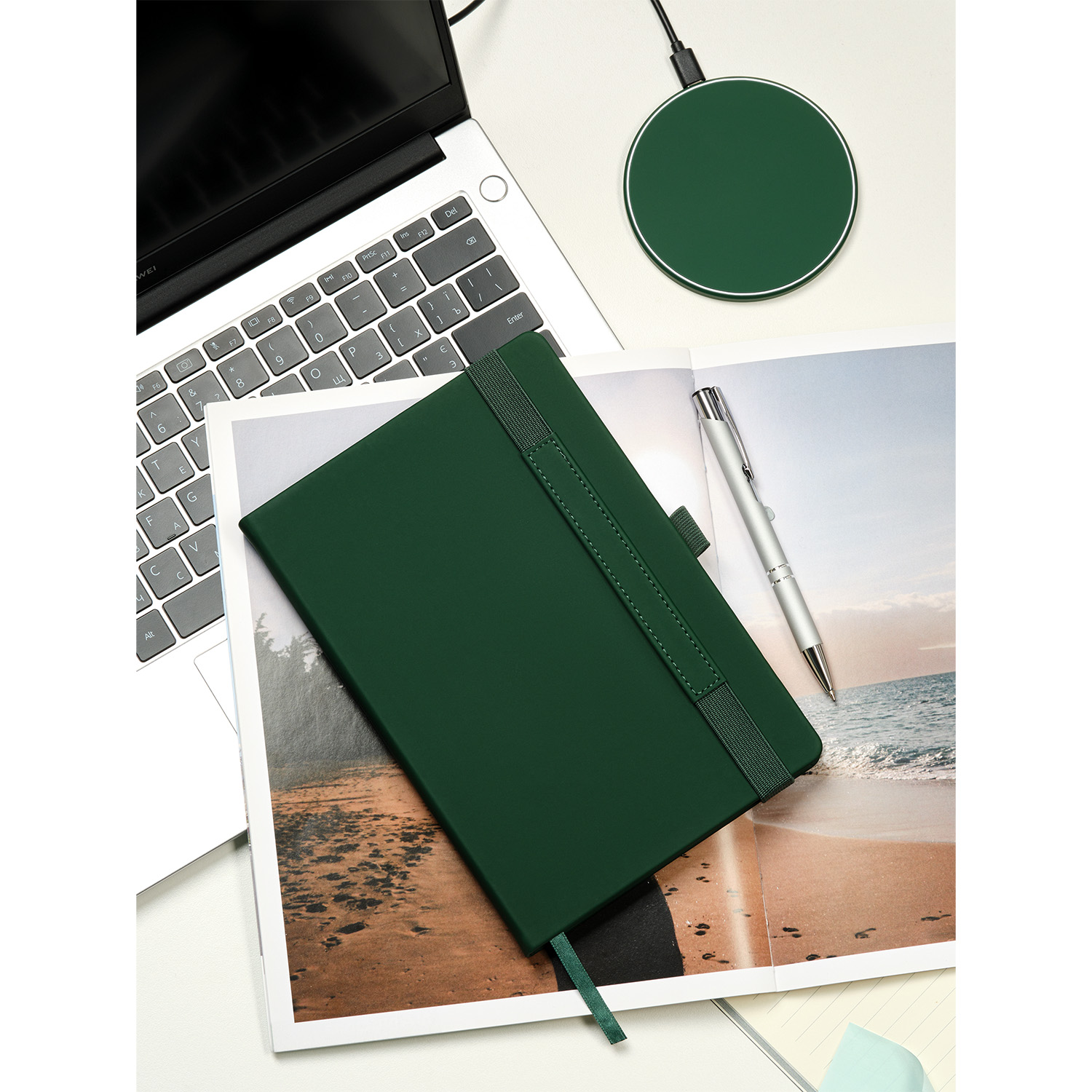 Ежедневник Alpha недатированный, зеленый/оливковый-14