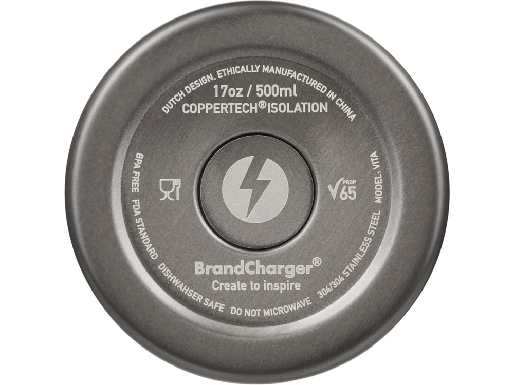 Вакуумная термобутылка с медной изоляцией Vita, 500 мл, серый-5