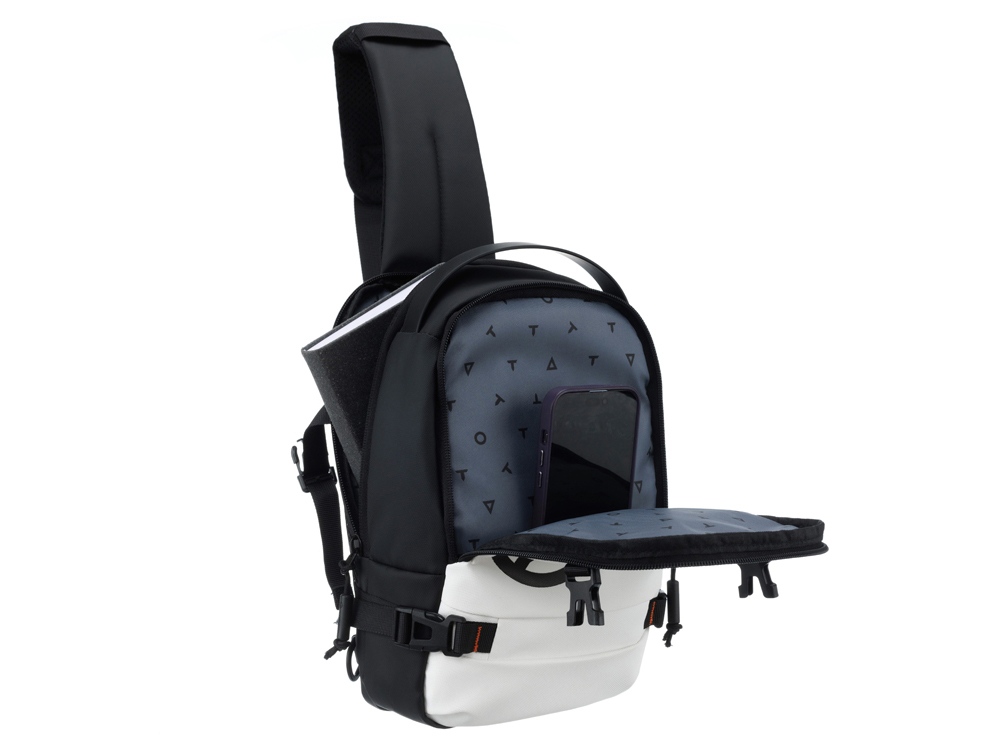 Рюкзак на одно плечо TORBER ЭКСТРИМ, белый/чёрный, 20 х 8 х 31 см, 5л-4