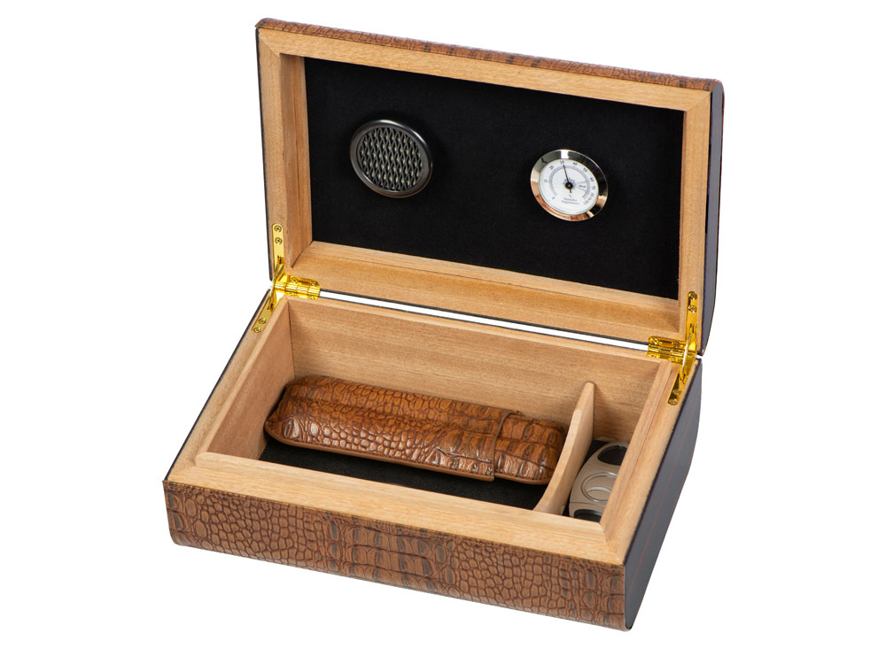 Хьюмидор с аксессуарами, коричневый-0