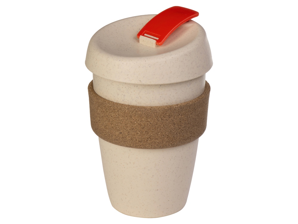 Стакан из пшеничного волокна с двойными стенками Pino, красный-1