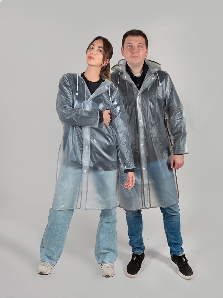 Дождевик Providence, прозрачный/синий с чехлом-4