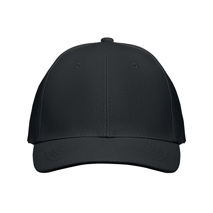 6 panel baseball cap, черный-3
