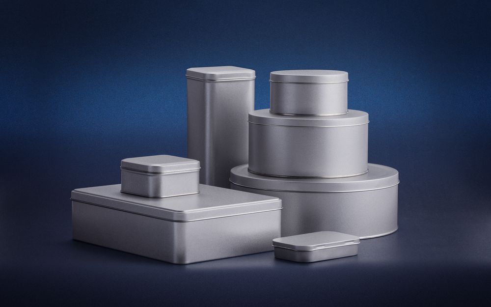 Коробка Pragmax L, прямоугольная, серебристая-2