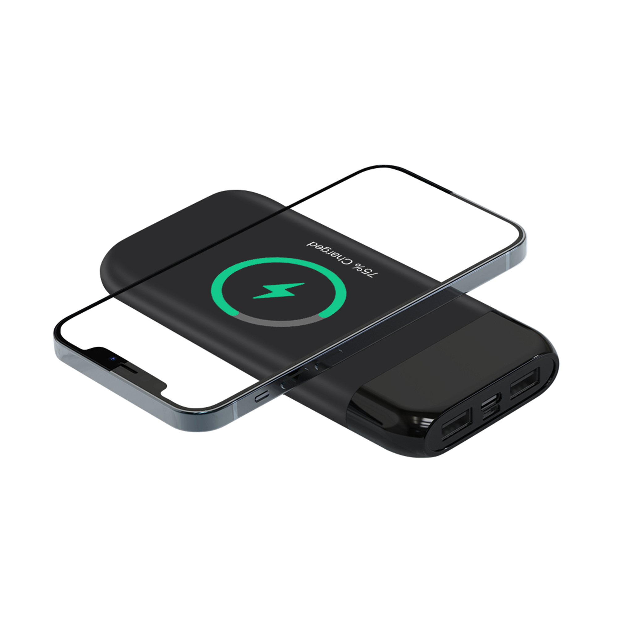 Беспроводное зарядное устройство "ShineMax SOFTTOUCH", 10000 mAh с подсветкой логотипа и цифровым индикатором заряда-4