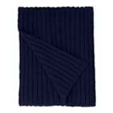 Шарф вязаный НАСВЯЗИ© шерсть/акрил, темно-синий-1