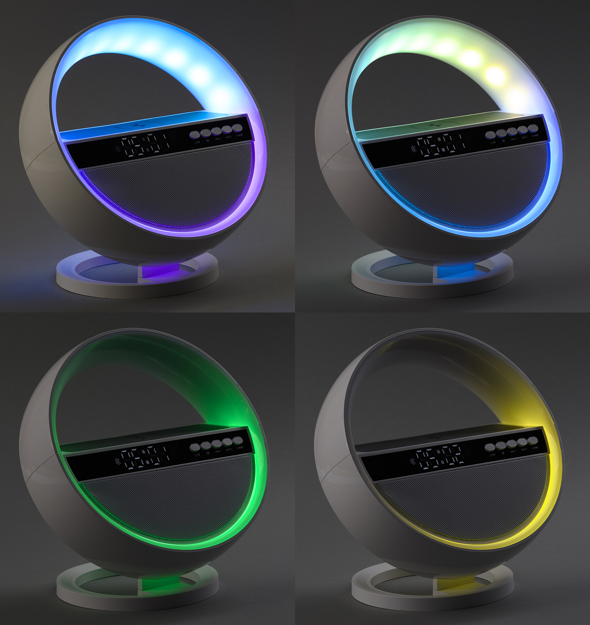 Bluetooth колонка "Smart Orb" 5Вт с беспроводным (15W) ЗУ, лампой, часами, FM радио-6