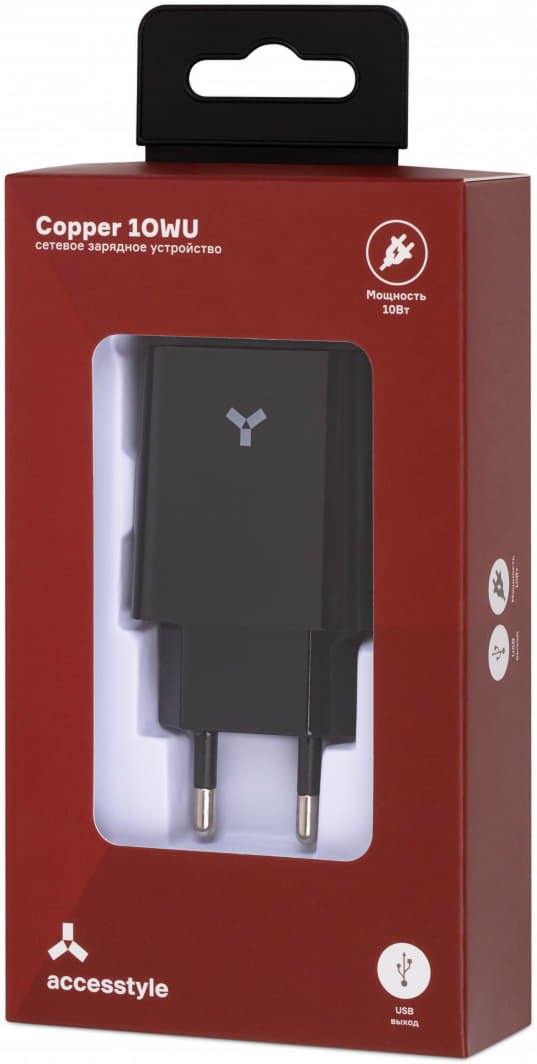 Адаптер сетевой ACCESSTYLE COPPER 10W, белый, белый-3