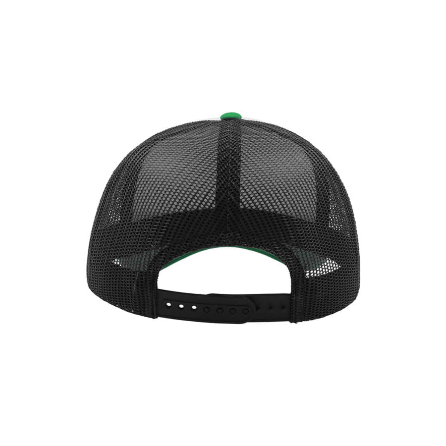Бейсболка RAPPER, 5 клиньев, пластиковая застежка, зеленый, белый-5