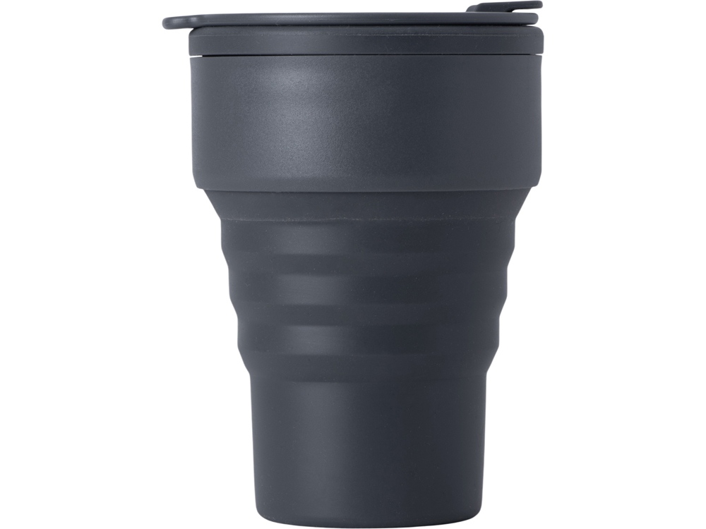 Силиконовый складной стакан GoCup, темно-серый-1