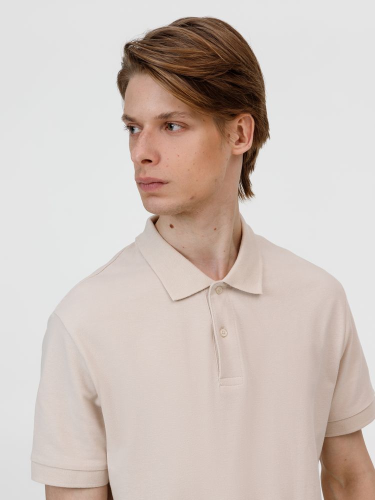 Рубашка поло унисекс Pacific, бежевая (льняная)-5