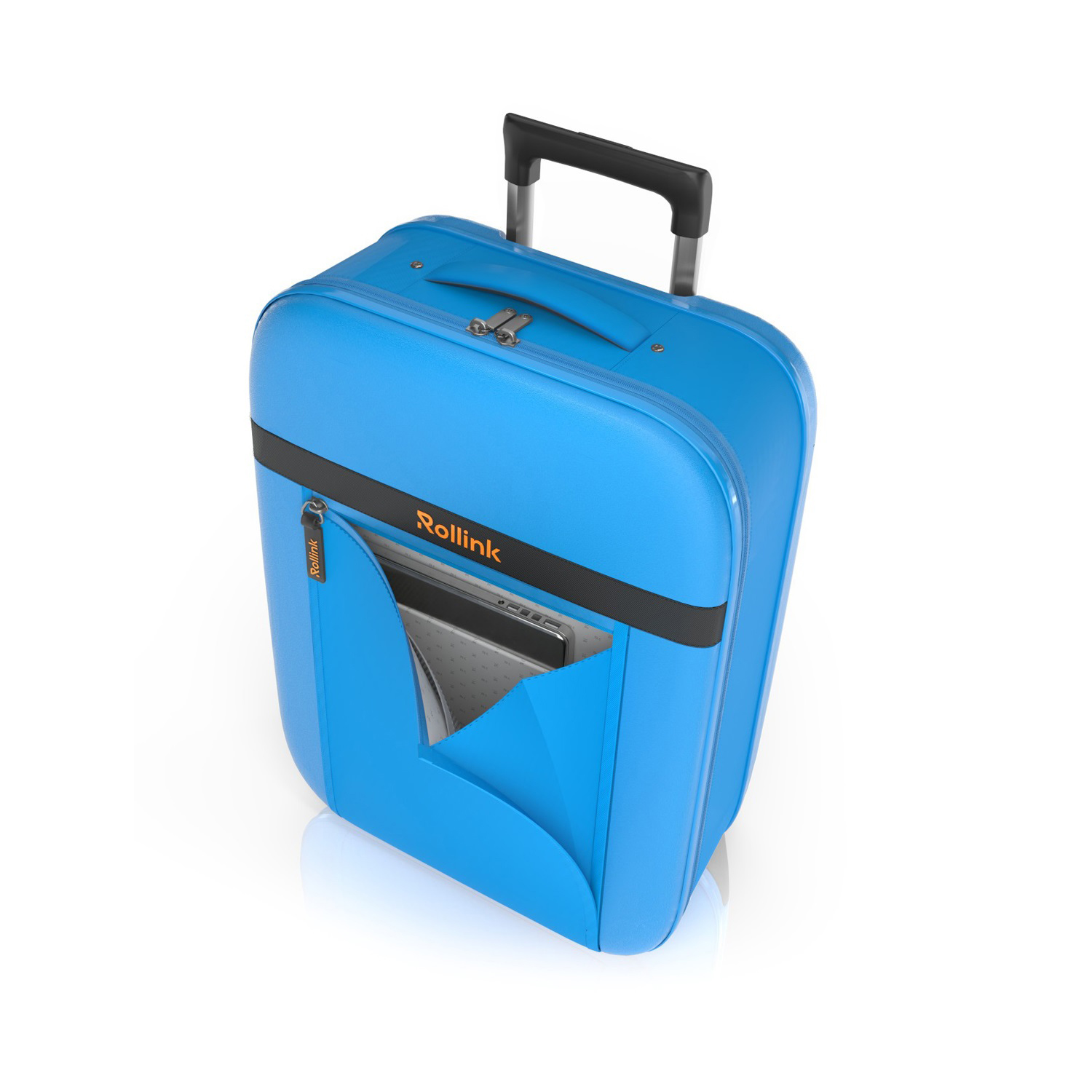 Чемодан складной Rollink Aura 55x40x20 см, 2 колеса, синий-6