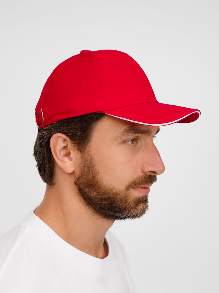 Бейсболка Buffalo, красная с белым-6