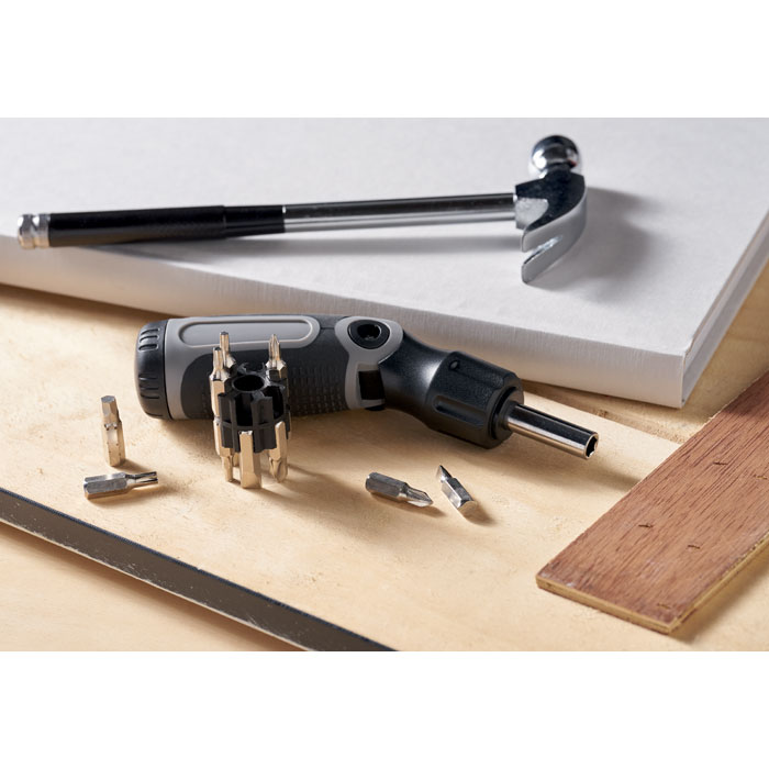 Отвертка с насадками, серый-1