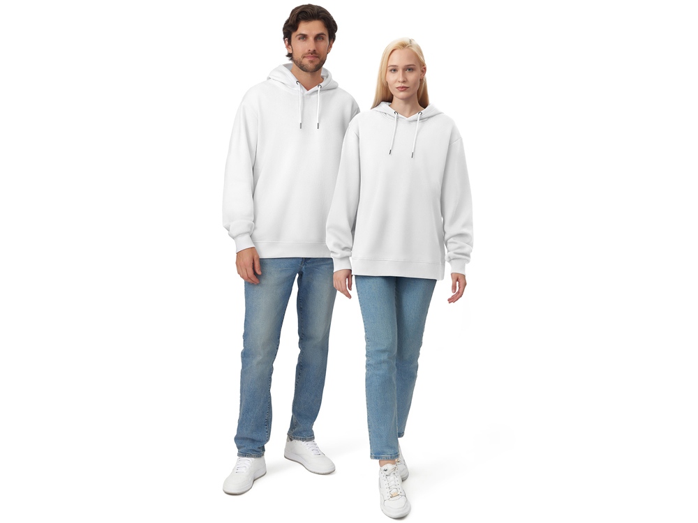 Толстовка с капюшоном оверсайз Lisbon унисекс, белый-7