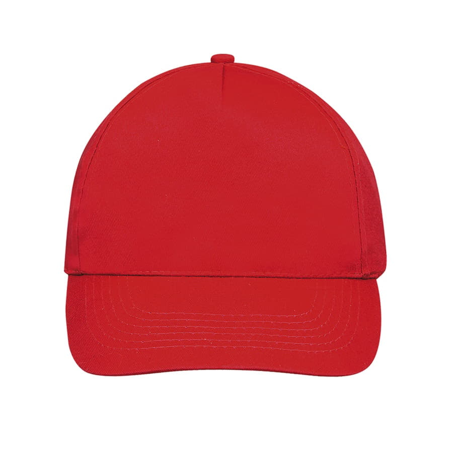 Бейсболка SUNNY, 5 клиньев, застежка на липучке, красный-2