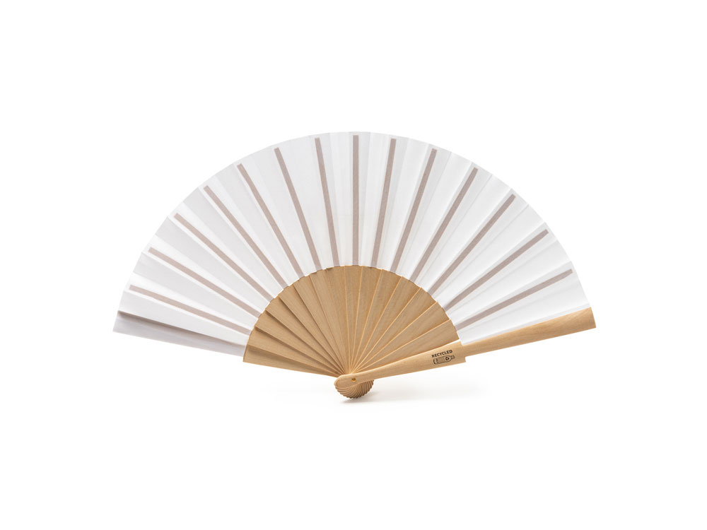 Деревянный веер MILOS, натуральный/белый-0