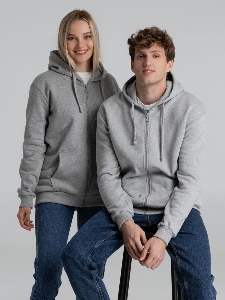 Толстовка на молнии с капюшоном Siverga Heavy 2.0, серый меланж-10