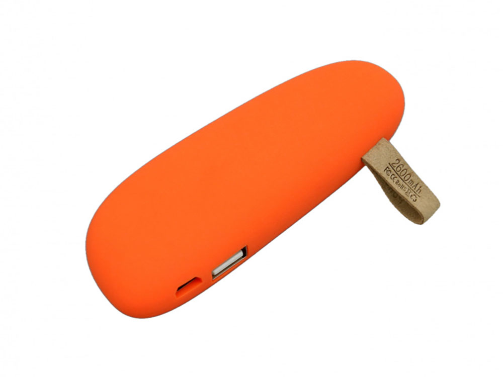 PB_Small_stone Универсальное зарядное устройство power bank в форме камня. 2600MAH. Оранжевый-0