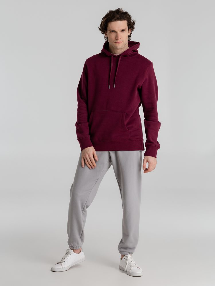 Толстовка с капюшоном унисекс King, бордовая-5