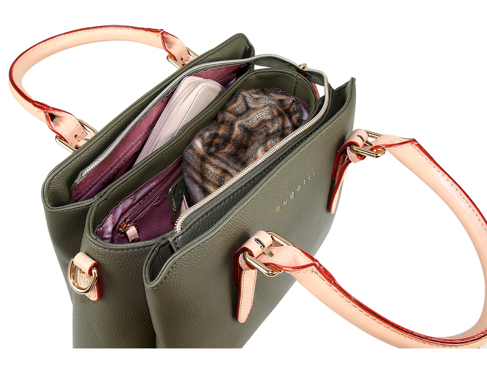 Сумка женская BUGATTI ЭЛЛА | ELLA, оливковая, полиуретан, 30х12х23 см-3