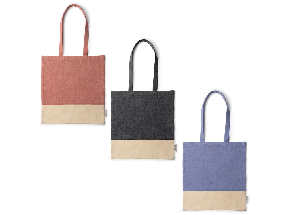 Сумка из переработанного хлопка PALMIRA, красный/натуральный-1