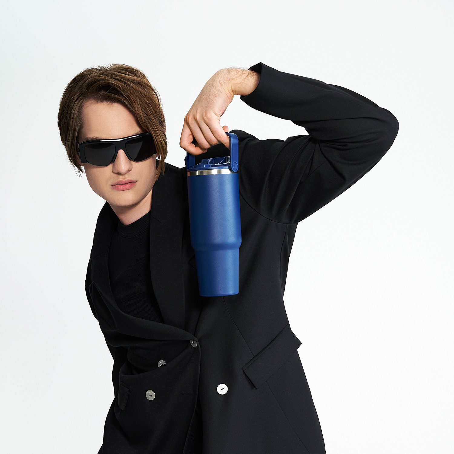 Термокружка вакуумная Монтана (Montana), синяя-14