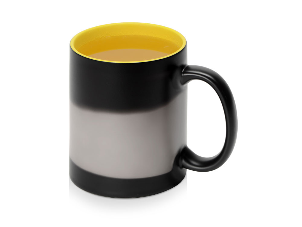 Кружка-хамелеон Surprise матовая, черный/желтый-3