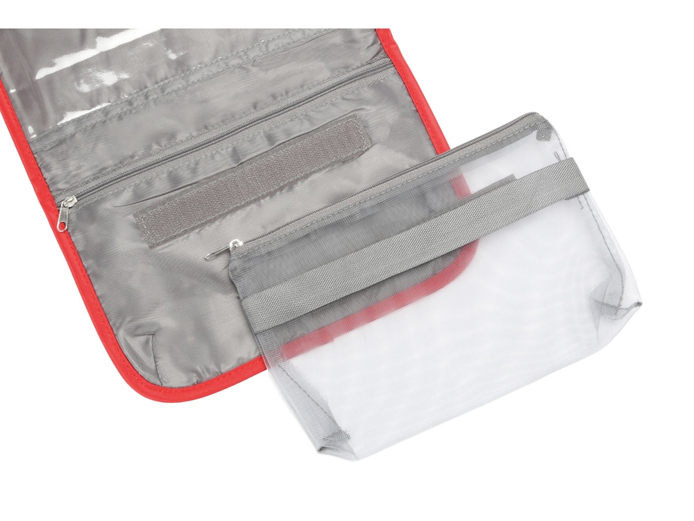 Несессер для путешествий со съемной косметичкой Flat, красный-2